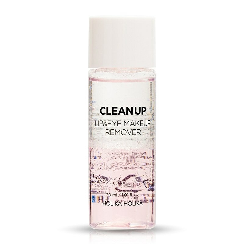 Holika Holika Clean Up Lip & Eye Makeup Remover – dvifazis akių ir lūpų makiažo valiklis, 30 ml.